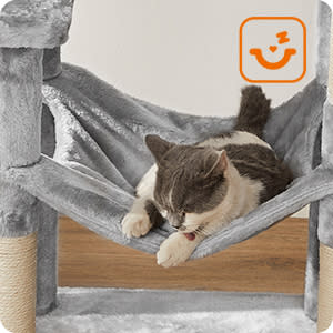 FEANDREA krabpaal met hangmat 143cm hoog grijs voor €49,49 bij Amazon