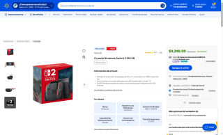 Nintendo Switch 2 256GB por $7,861 | Walmart (BBVA MSI)