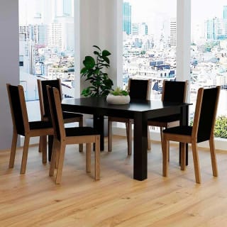 Juego de Comedor Vekkahome Lola Suecia 6 Sillas Negro por $209.990 en ABC Chile