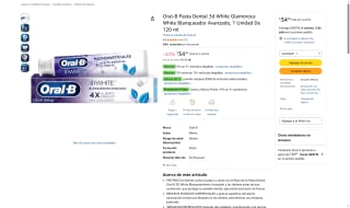 Pasta Oral-B 3D White 120ml por $35 | Oferta Amazon