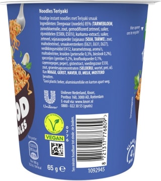 Knorr Good Noodles Teriyaki (8 x 65 g) voor €4,89 bij Bol