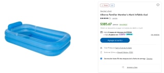 Alberca Familiar Member's Mark Inflable Azul por $386 en Sam's Club