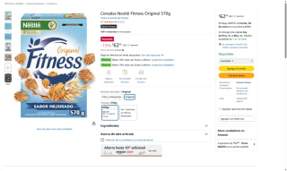 Cereales Nestlé Fitness Original 570g por $62 | Amazon