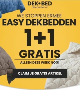1+1 gratis op Dekbed zonder overtrek bij Dekbed Discounter