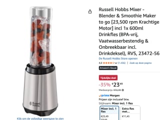 Russell Hobbs Mixer - Blender & Smoothie Maker to go voor €23,49 bij Amazon