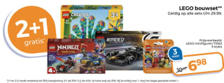 2+1 gratis op Lego bouwsets bij Trekpleister