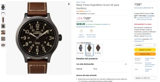 Reloj Timex Expedition Scout 43 Negro por $720 | Amazon