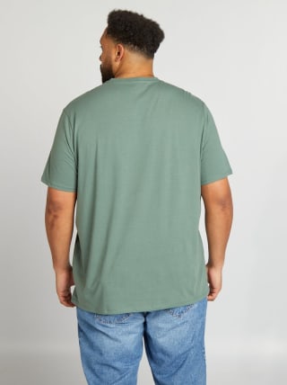 T-shirt uni en maille jersey (Vert forêt) pour 1,80€ chez Kiabi
