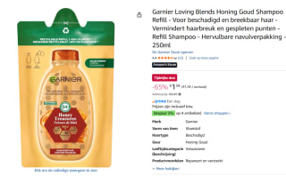 Garnier Loving Blends Honing Goud Shampoo Refill voor €1,58 bij amazon