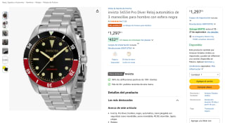 Reloj Invicta 34334 Pro Diver Automático por $1,297 en Amazon