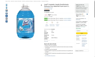 Lysol Limpiador Multiusos 5L Pure Waterfall por $105 | Amazon