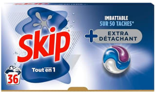 36 capsules de Lessive en Capsules Skip Tout-en-1 extra détachant à 7,76€