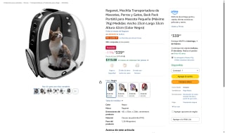 Mochila Transportadora Mascotas 7kg por $339 | Amazon
