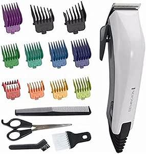 Remington Colour Cut Hair Clippers Kit (Corded, Stainless Steel Self-Sharpening Blade