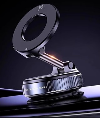 Soporte magnético teléfono 360 grados con ventosa por 0.61€.