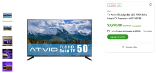 TV Atvio 50" LED FHD por $3,690 | Oferta Bodega Aurrera