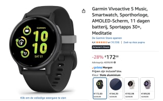 Garmin Vivoactive 5 - Sporthorloge voor €172 bij Amazon