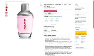 Perfume Hugo Energise 75ml por $590 | Oferta Amazon