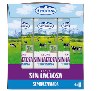 Pack 6 x 1L de Central Lechera Asturiana Leche Sin Lactosa Semidesnatada por 3.18€