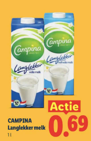Campina Langlekker voor €0,69 bij de Lidl