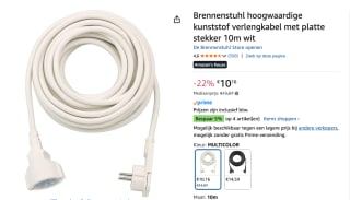 Brennenstuhl Stroom Verlengkabel Wit 10.00 m voor €10,16 bij Amazon