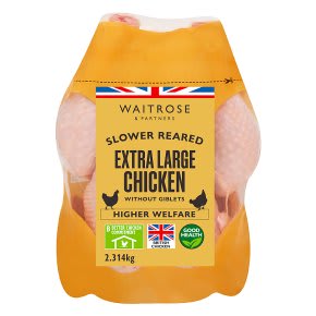 Waitrose Slower Reared Whole Chicken 2.3kg £6.44