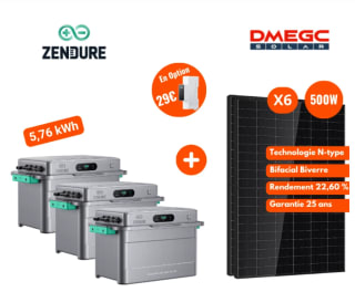 Pack 5,76kWh 3 SolarFlow 800 Plus Zendure + 6 Panneaux 500W DMEGC à 1.799€