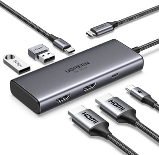 UGREEN USB C Dockingstation Dubbel scherm 6 IN 1 USB C Hub voor €25,71 bij Amazon