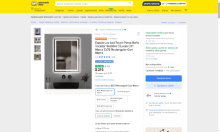 Espejo con 3 Luces LED por $216 | Oferta Mercado Libre