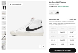 Tenis Nike Blazer Mid '77 Vintage por $1,499