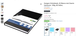 Kangaro A5 Blanco Schetsboek met Zwarte Hardcover 80 Vellen voor €1,89 bij Amazon