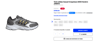 Tenis Adidas Casual Crazychaos 2000 por $800 | Oferta Martí