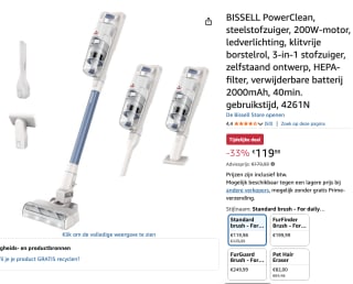 BISSELL PowerClean, steelstofzuiger, 200W voor €119,99 bij Amazon