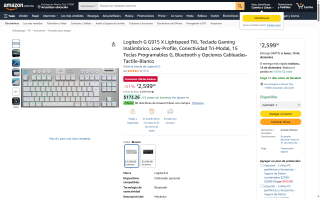 Teclado Logitech G915 X Lightspeed TKL RGB por $2,339 | Amazon