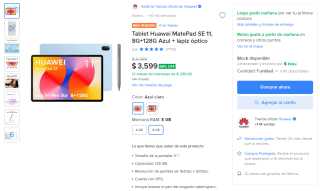 Huawei MatePad SE 11 (8GB/128GB) por $3,599 en Mercado Libre