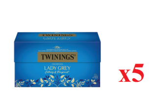 5 x Twinings Lady Grey Té Negro 25 bolsas 50g con cítricos por 9.95€