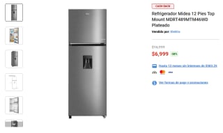Refrigerador Midea 12 Pies Top Mount por $6,999 | Oferta Elektra