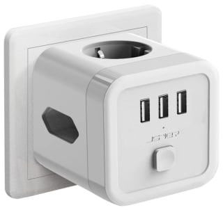 Cube multiprise USB 6-en-1 - 3 Prises, 3 Ports USB à 10,99€