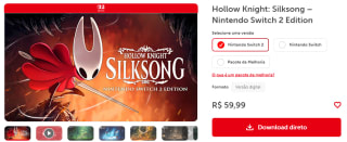 Hollow Knight: Silksong para NSW 2 por $206 | Nintendo Brasil