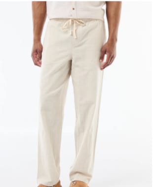 Pantalon droit léger en lin mélangé - Beige à 6€