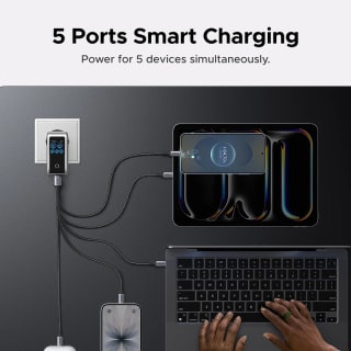 Cargador UGREEN 100W GaN con Pantalla Inteligente por $716 en AliExpress