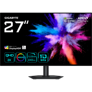 Monitor gaming Gigabyte GO27Q24G, 27 " QHD, 240 Hz, 0.03 ms, OLED por 324€