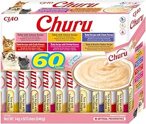 60 sticks INABA Churu Box Premios Gatos Snacks Saludables varios sabores por 15.93€