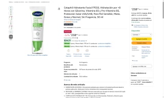 Hidratante Cetaphil FPS50 por $239 | Oferta Amazon