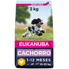 3 x EUKANUBA Crecimiento Cachorro Raza Mediana Pollo 3 kg por 14.97€