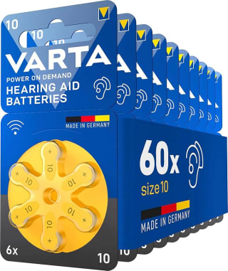VARTA pilas para audífonos tipo 10 (pack 60) por 11,54€ en Amazon