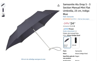 Samsonite Alu Drop 3 Sect. Manual Flat indigo blue voor €24,27 bij Amazon