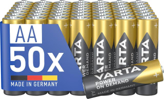VARTA Pilas AA, paquete 50, Power on Demand, alcalinas, 1,5V, inteligentes por 16.07€