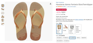Havaianas dames Fantasia GlossTeenslipper voor €11,60 bij Amazon