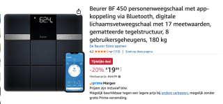 Beurer BF 450 Personenweegschaal voor €19,99 bij Amazon
